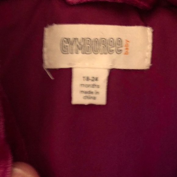 Gymboree fuchsia velour bomber jacket - Picture 2 of 2
